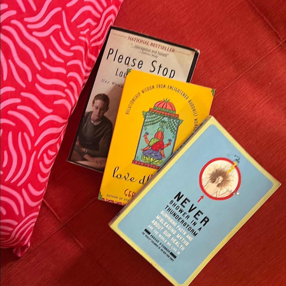 Set of Three  1 - Never shower in a thunderstorm 2- Love Dharma - 3